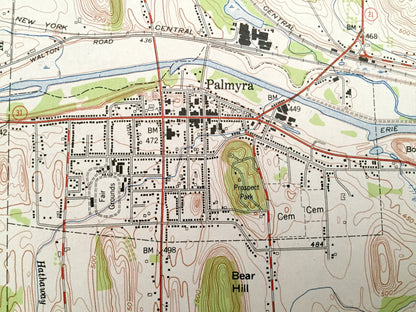 Antique Palmyra, New York 1952 US Geological Survey Topographic Map – Ontario, Wayne County, Macedonia, Farmington, Manchester, Phelps, NY