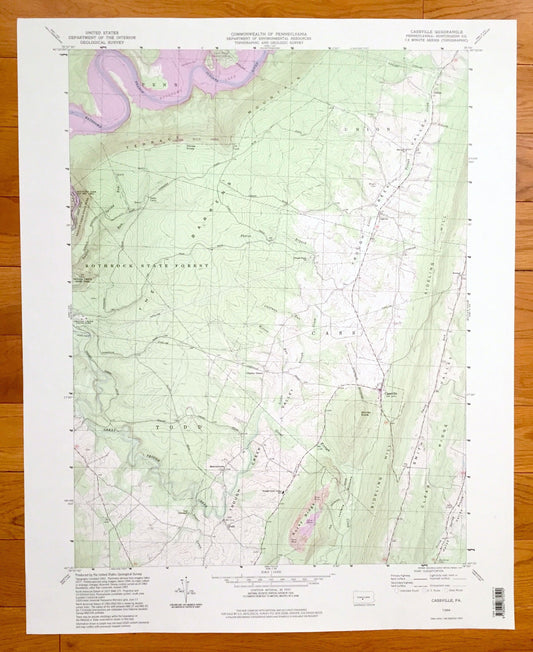 Antique Cassville, Pennsylvania 1994 US Geological Survey Topographic Map – Huntingdon County, Todd, Cass, Penn, Union, Beavertown Calvin PA