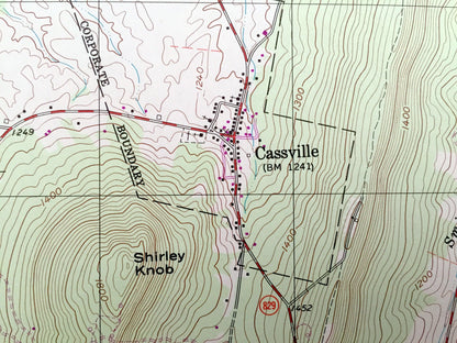 Antique Cassville, Pennsylvania 1994 US Geological Survey Topographic Map – Huntingdon County, Todd, Cass, Penn, Union, Beavertown Calvin PA