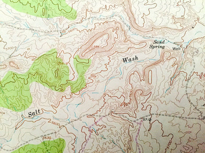Antique Sand Spring, New Mexico 1966 US Geological Survey Topographic Map – Catron County, Navajo Indian Reservation Shiprock Wash Desert NM