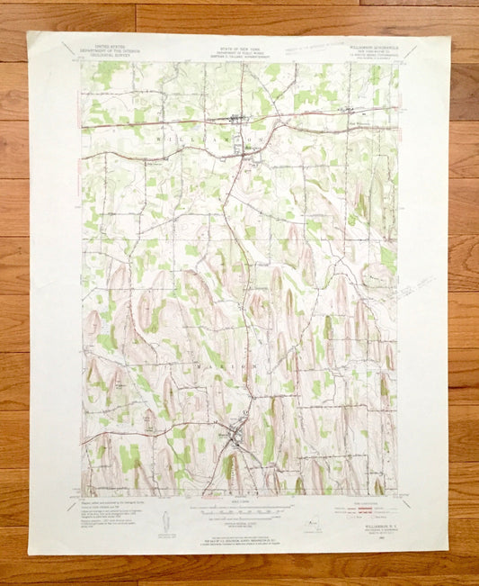 Antique Williamson, New York 1952 US Geological Survey Topographic Map — Wayne County, Marion, Arcadia, Palmyra, Cory Corners, NY