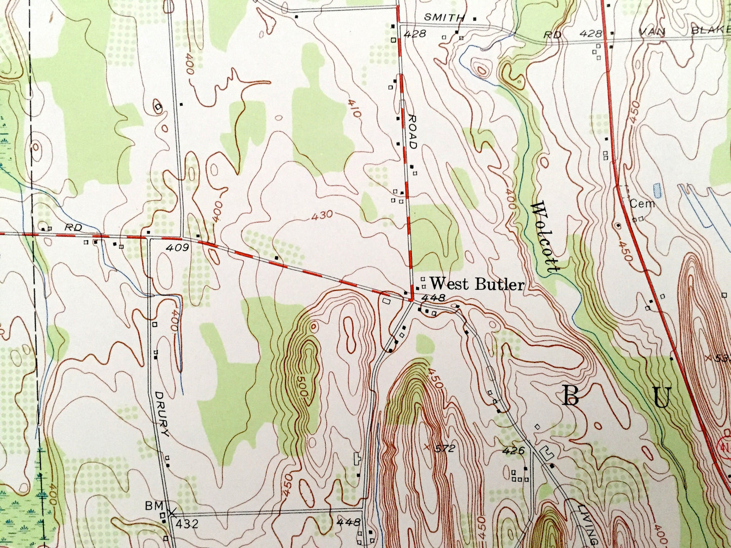 Antique Wolcott, New York 1953 US Geological Survey Topographic Map – Wayne County, Huron, Rose, Butler, Galen, Savannah, Furnace Village NY