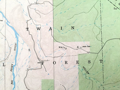 Antique Big Piney, Missouri 1954 US Geological Survey Topographic Map – Phelps, Pulaski County, Fort Leonard Wood, Rose Bridge, Duke, MO