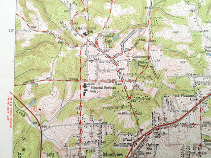 Antique Walkertown, North Carolina 1951 US Geological Survey Topographic Map – Forsyth County, Bethania Winston-Salem Chapel Belews Creek NC