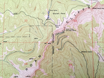 Antique Anvil Points, Colorado 1952 US Geological Survey Topographic Map – Garfield County, Lacy, Naval Oil Shale Reserve, Creek, Gulch, CO