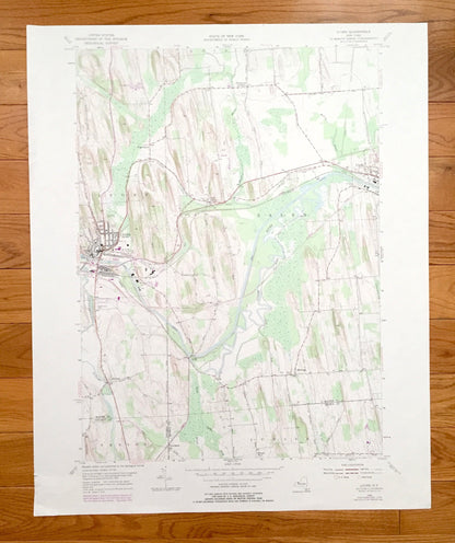 Antique Lyons, New York 1952 US Geological Survey Topographic Map – Wayne, Ontario, Seneca County, Rose, Galen, Junius, Phelps, Clyde, NY