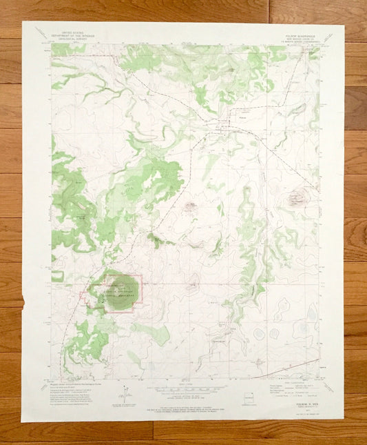 Antique Folsom, New Mexico 1972 US Geological Survey Topographic Map – Union County, Capulin Mountain National Monument, NM