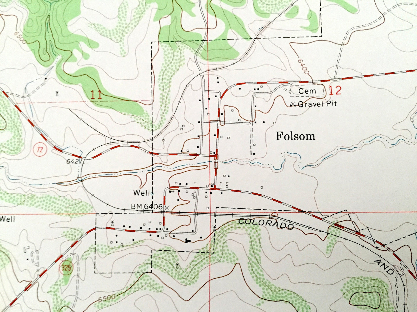 Antique Folsom, New Mexico 1972 US Geological Survey Topographic Map – Union County, Capulin Mountain National Monument, NM