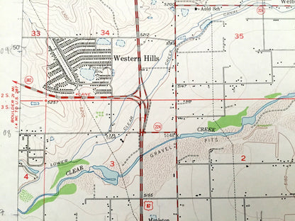 Antique Denver, Colorado 1957 US Geological Survey Topographic Map – Adams County, Thornton, Western Hills, Derby, Commerce Town, CO