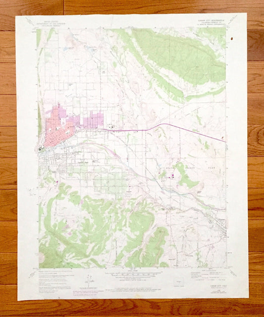 Antique Canon City, Colorado 1959 US Geological Survey Topographic Map – Fremont County, Lincoln Park, Florence, Orchard Park, Brookside, CO