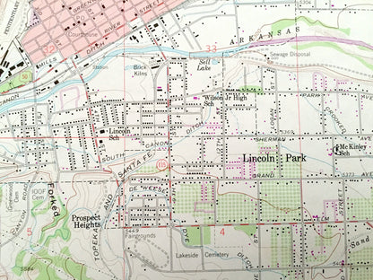 Antique Canon City, Colorado 1959 US Geological Survey Topographic Map – Fremont County, Lincoln Park, Florence, Orchard Park, Brookside, CO