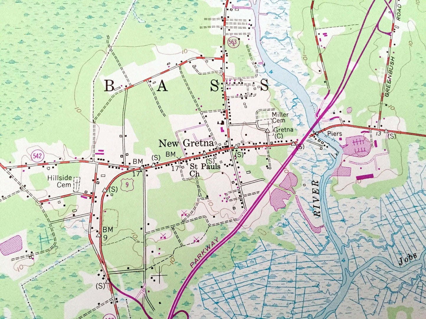 Antique New Gretna, New Jersey 1951 US Geological Survey Topographic Map – Atlantic, Burlington County, Washington, Bass River, Galloway, NJ