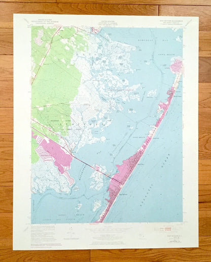 Antique Ship Bottom, New Jersey 1952 US Geological Survey Topographic Map – Ocean County, Union, Stafford, Beach View, Barnegat, Bay Side NJ