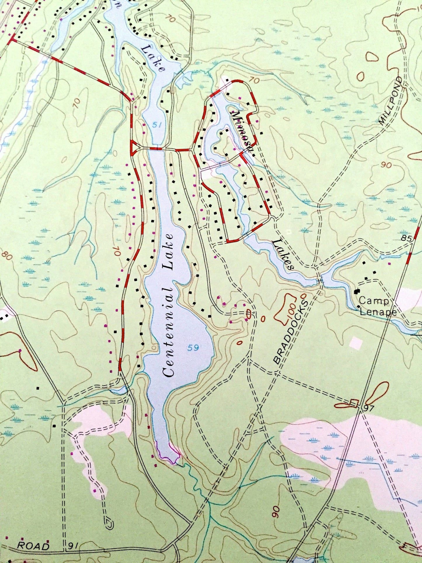 Antique Medford Lakes, New Jersey 1967 US Geological Survey Topographic Map – Camden, Burlington County, Evesham, Southampton, Tabernacle NJ