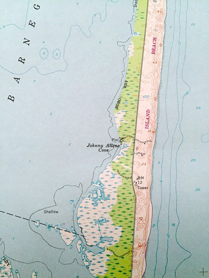 Antique Barnegat Light, New Jersey 1953 US Geological Survey Topographic Map – Ocean County, Lacey, Ocean, Long Beach, Berkeley, Shore, NJ
