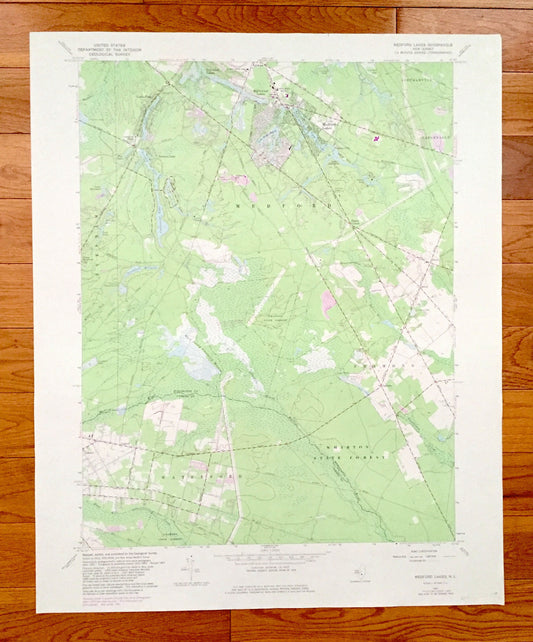 Antique Medford Lakes, New Jersey 1967 US Geological Survey Topographic Map – Camden, Burlington County, Evesham, Southampton, Tabernacle NJ