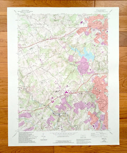 Antique Media, Pennsylvania 1966 US Geological Survey Topographic Map – Delaware, Chester County, Willistown, Thornbury, Concord, Marple, PA
