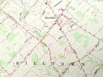Antique Telford, Pennsylvania 1960 US Geological Survey Topographic Map – Montgomery, Bucks County, Souderton, Hatfield, Sellersville, PA
