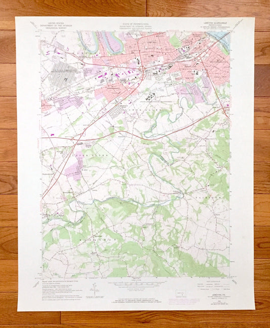 Antique Lemoyne, Pennsylvania 1963 US Geological Survey Topographic Map – Cumberland, York County, Shiremanstown, Bowmansdale, Lisburn, PA