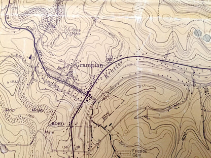 Antique Curwensville, Pennsylvania 1959 US Geological Survey Topographic Map – Clearfield County, Lake, Lumber City, Grampian Susquehanna PA