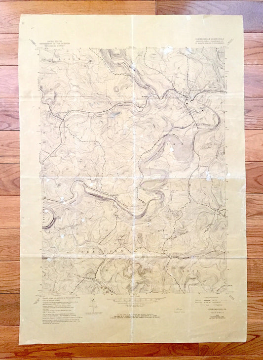 Antique Curwensville, Pennsylvania 1959 US Geological Survey Topographic Map – Clearfield County, Lake, Lumber City, Grampian Susquehanna PA