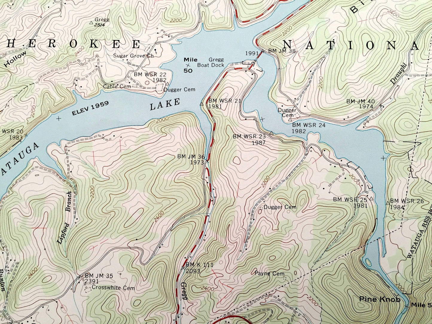 Antique Elk Mills, Tennessee 1959 US Geological Survey Topographic Map – Carter County, Dry Hill, Buntontown, Cherokee National Forest, TN