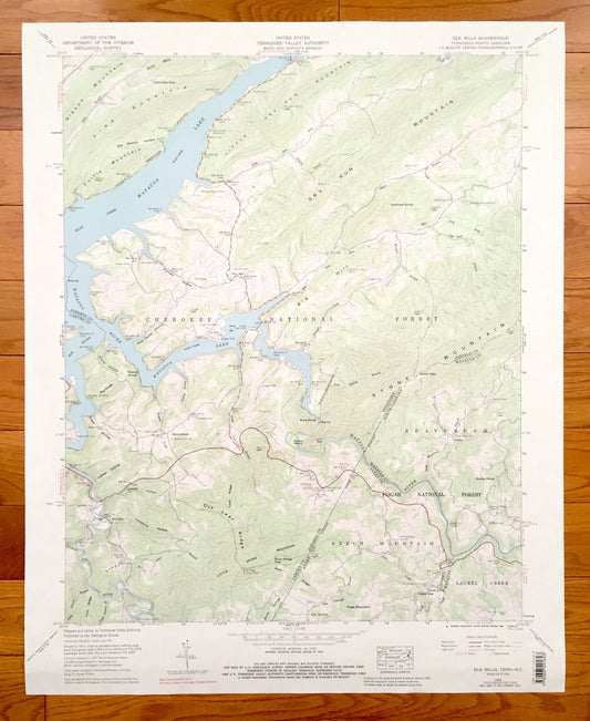 Antique Elk Mills, Tennessee 1959 US Geological Survey Topographic Map – Carter County, Dry Hill, Buntontown, Cherokee National Forest, TN