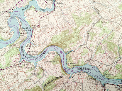 Antique Bluff City, Tennessee 1959 US Geological Survey Topographic Map – Sullivan County, Hillcrest, Piney Flats, Rocky Springs Fairview TN