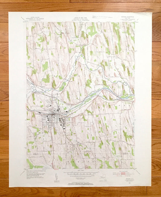 Antique Newark, New York 1952 US Geological Survey Topographic Map - Wayne, Ontario County, Arcadia, Lyons, Phelps, Fairville, Mud Mills, NY