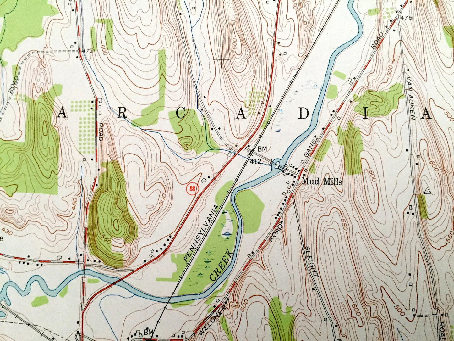 Antique Newark, New York 1952 US Geological Survey Topographic Map - Wayne, Ontario County, Arcadia, Lyons, Phelps, Fairville, Mud Mills, NY