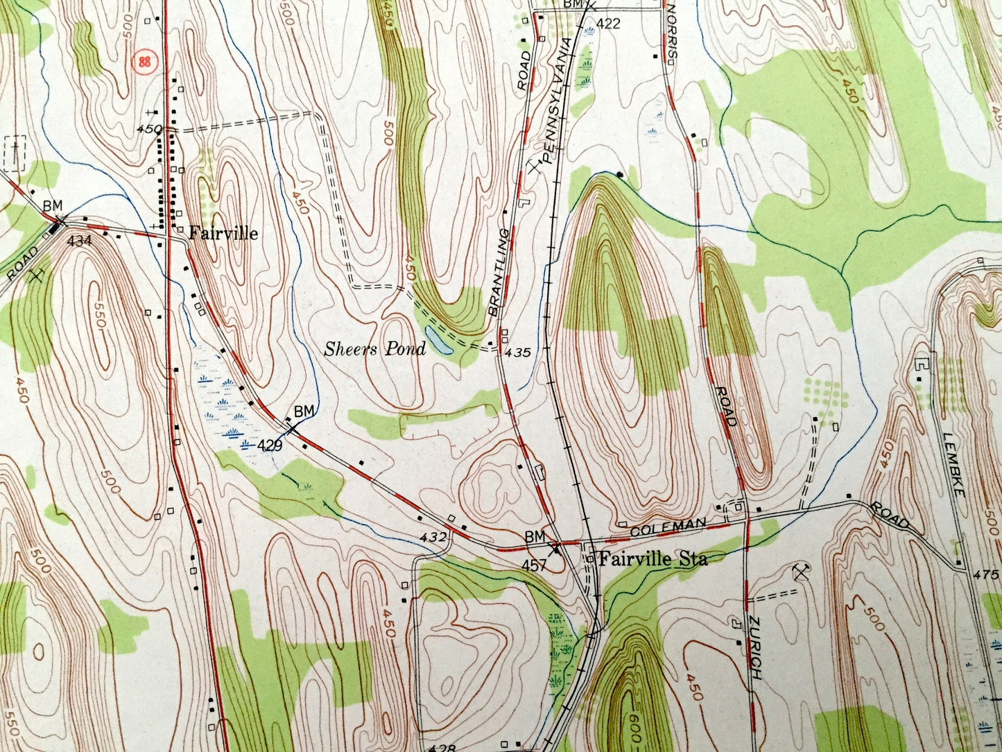 Antique Newark, New York 1952 US Geological Survey Topographic Map - Wayne, Ontario County, Arcadia, Lyons, Phelps, Fairville, Mud Mills, NY