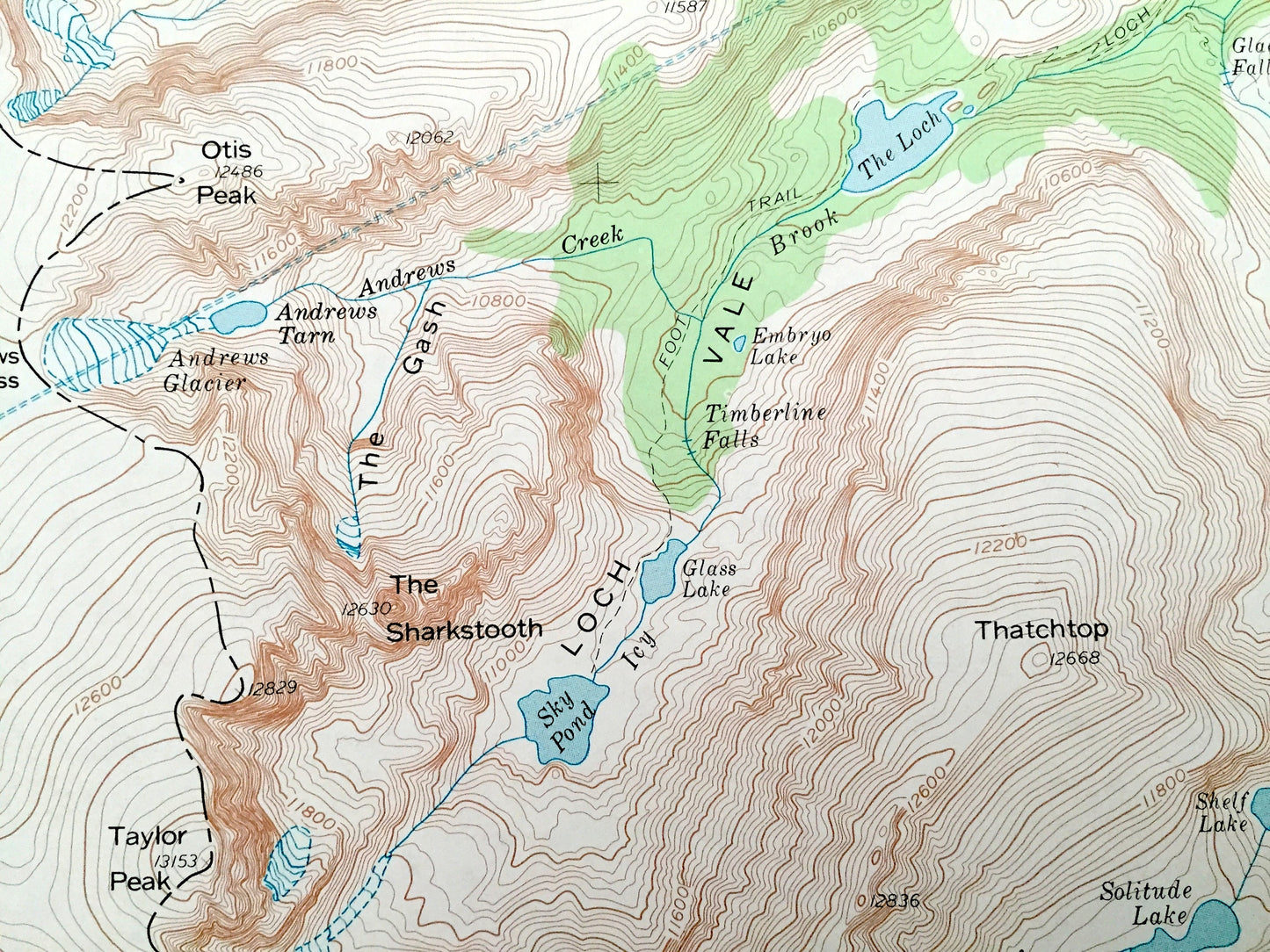 Antique McHenrys Peak, Colorado 1957 US Geological Survey Topographic Map – Larimer, Boulder, Grand County, CO