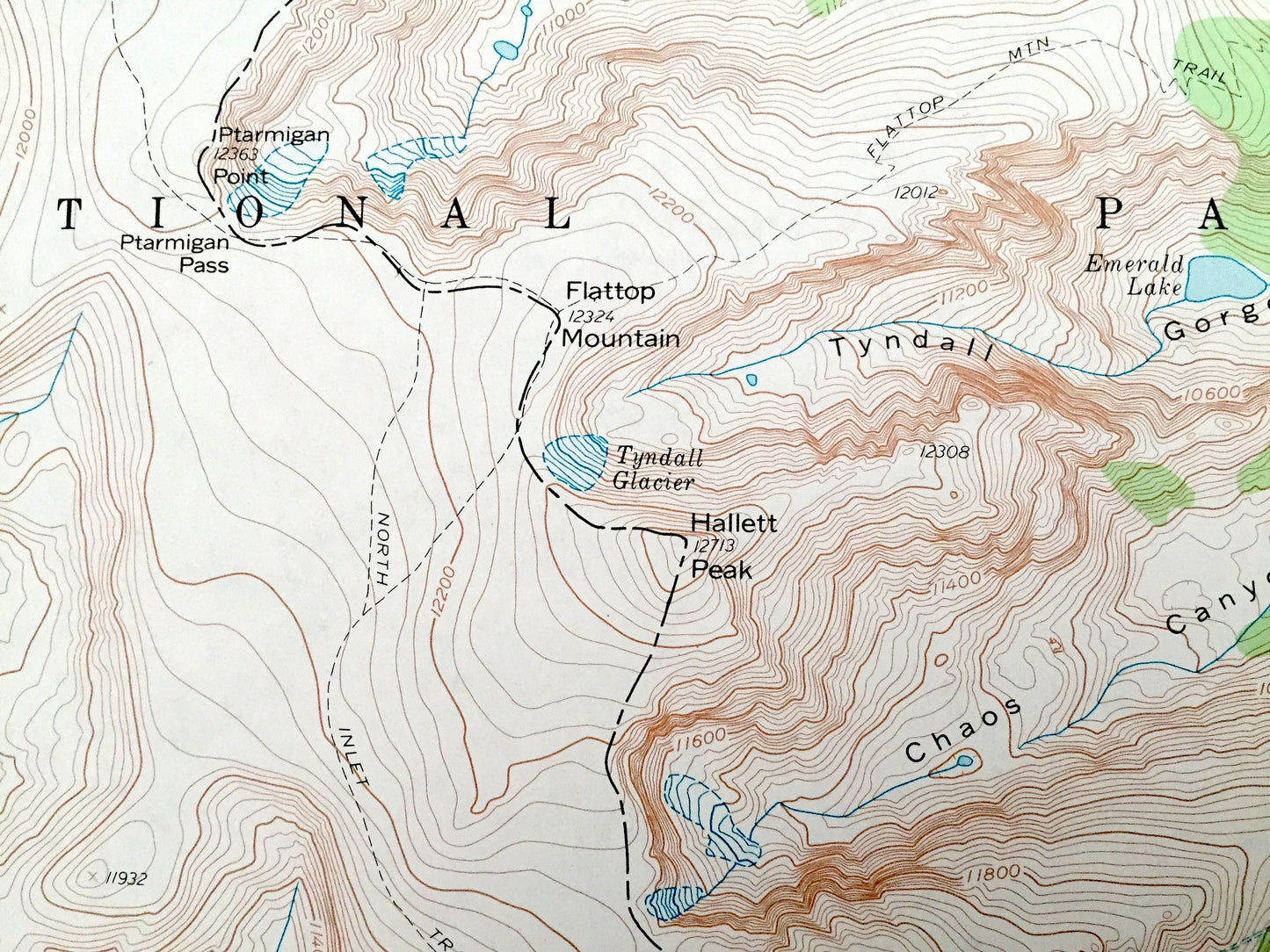 Antique McHenrys Peak, Colorado 1957 US Geological Survey Topographic Map – Larimer, Boulder, Grand County, CO