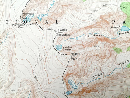 Antique McHenrys Peak, Colorado 1957 US Geological Survey Topographic Map – Larimer, Boulder, Grand County, CO