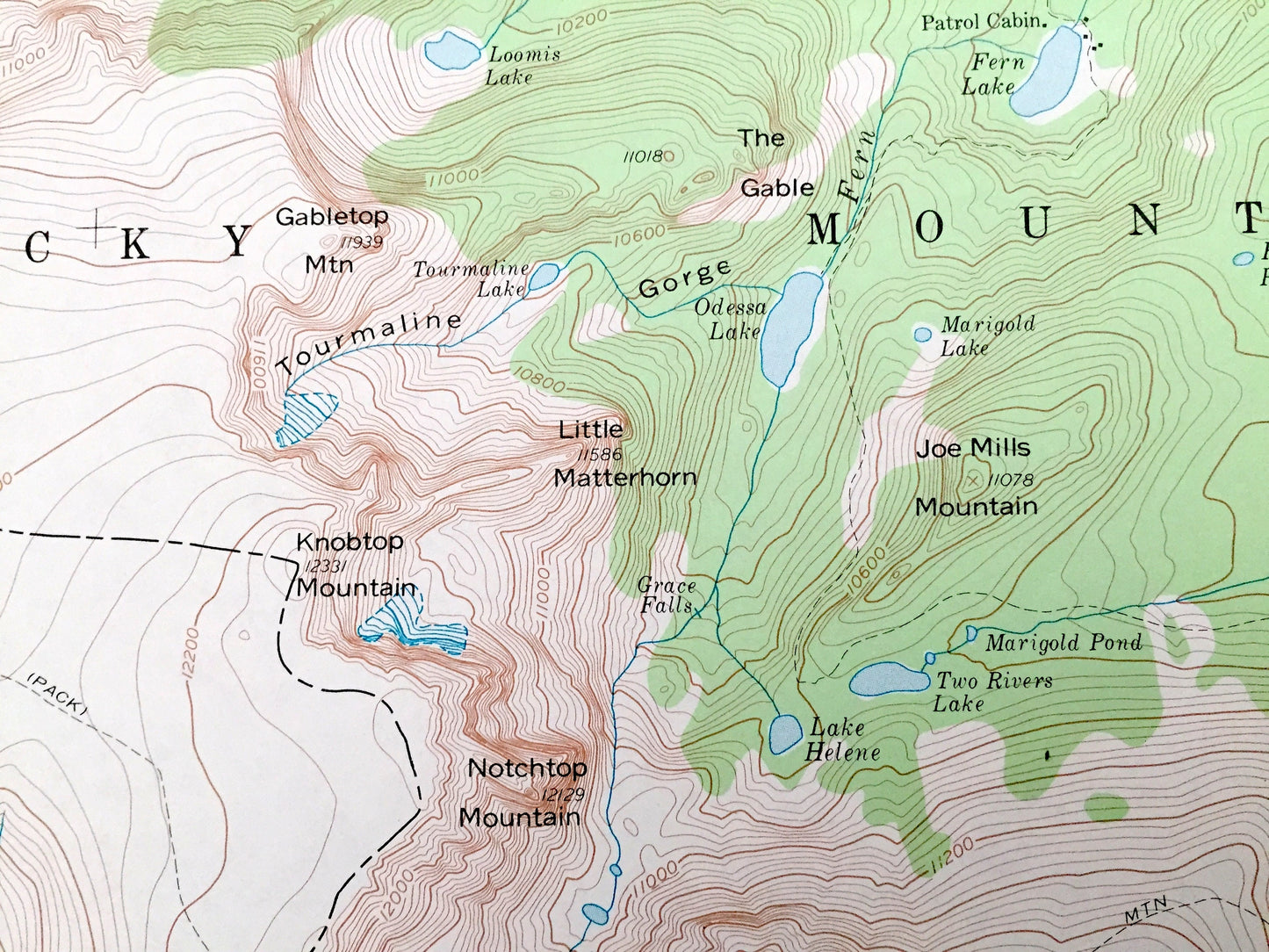 Antique McHenrys Peak, Colorado 1957 US Geological Survey Topographic Map – Larimer, Boulder, Grand County, CO
