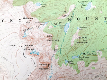 Antique McHenrys Peak, Colorado 1957 US Geological Survey Topographic Map – Larimer, Boulder, Grand County, CO