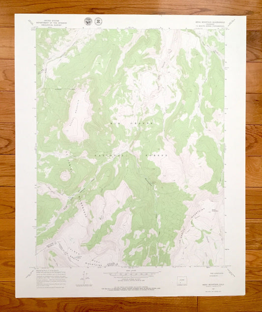 Antique Mesa Mountain, Colorado 1967 US Geological Survey Topographic Map – Saguache, Mineral County, Rio Grande National Forest, CO