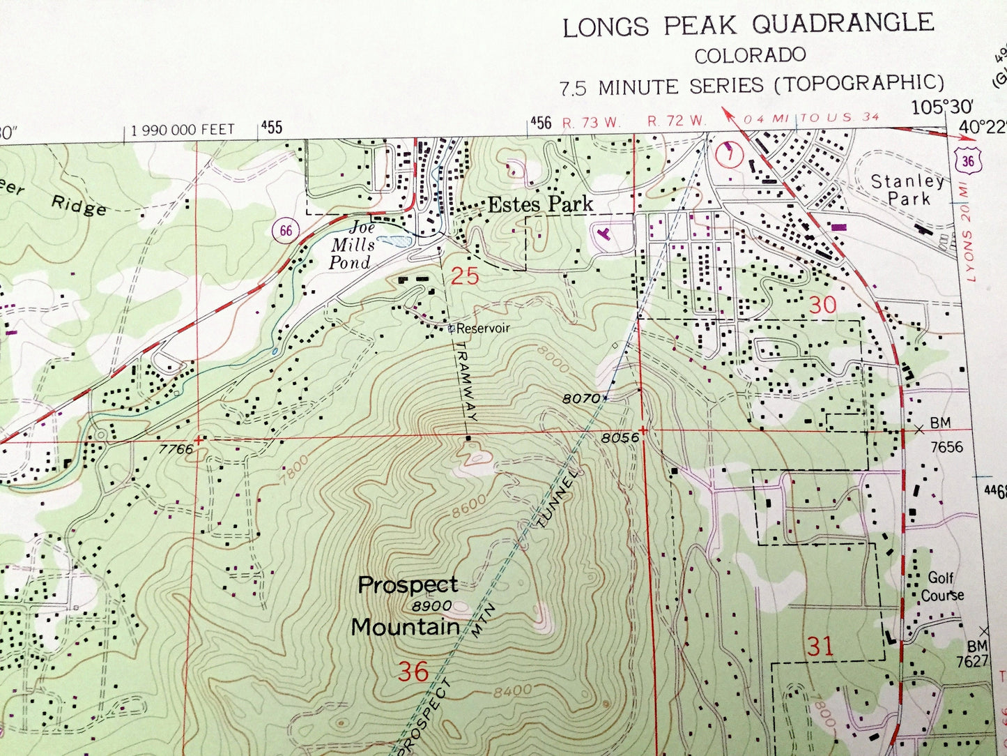 Antique Longs Peak, Colorado 1961 US Geological Survey Topographic Map – Boulder, Larimer County, Estes Park, Beaver Point, CO