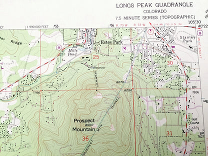 Antique Longs Peak, Colorado 1961 US Geological Survey Topographic Map – Boulder, Larimer County, Estes Park, Beaver Point, CO