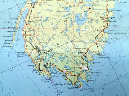Antique SOVIET Maritimes, Canada 1984 Russian Army *WALL SIZE* Survey Map – Nova Scotia, New Brunswick, Prince Edward Island, Cape Breton ca