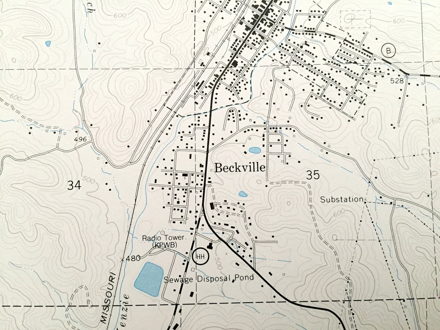 Antique Piedmont, Missouri 1968 US Geological Survey Topographic Map – Reynolds, Wayne County, Gads Hill, Beckville, Mark Twain Forest, MO