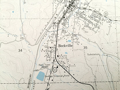 Antique Piedmont, Missouri 1968 US Geological Survey Topographic Map – Reynolds, Wayne County, Gads Hill, Beckville, Mark Twain Forest, MO