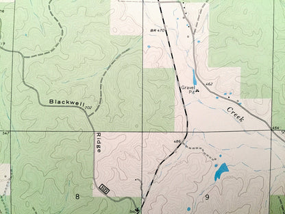 Antique Piedmont SE, Missouri 1967 US Geological Survey Topographic Map – Wayne County, Mark Twain National Forest, Black River, Creek, MO