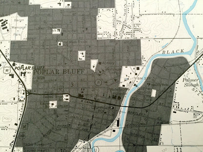 Antique Poplar Bluff, Missouri 1966 US Geological Survey Topographic Map – Butler County, Wilby, Hilliard, Loma Linda, Green Forest, MO