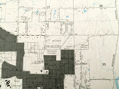 Antique Poplar Bluff, Missouri 1966 US Geological Survey Topographic Map – Butler County, Wilby, Hilliard, Loma Linda, Green Forest, MO