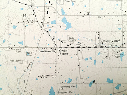 Antique Poplar Bluff, Missouri 1966 US Geological Survey Topographic Map – Butler County, Wilby, Hilliard, Loma Linda, Green Forest, MO