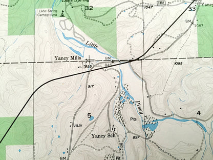 Antique Yancy Mills, Missouri 1951 US Geological Survey Topographic Map – Dent, Phelps County, Vida, Mark Twain National Forest, MO