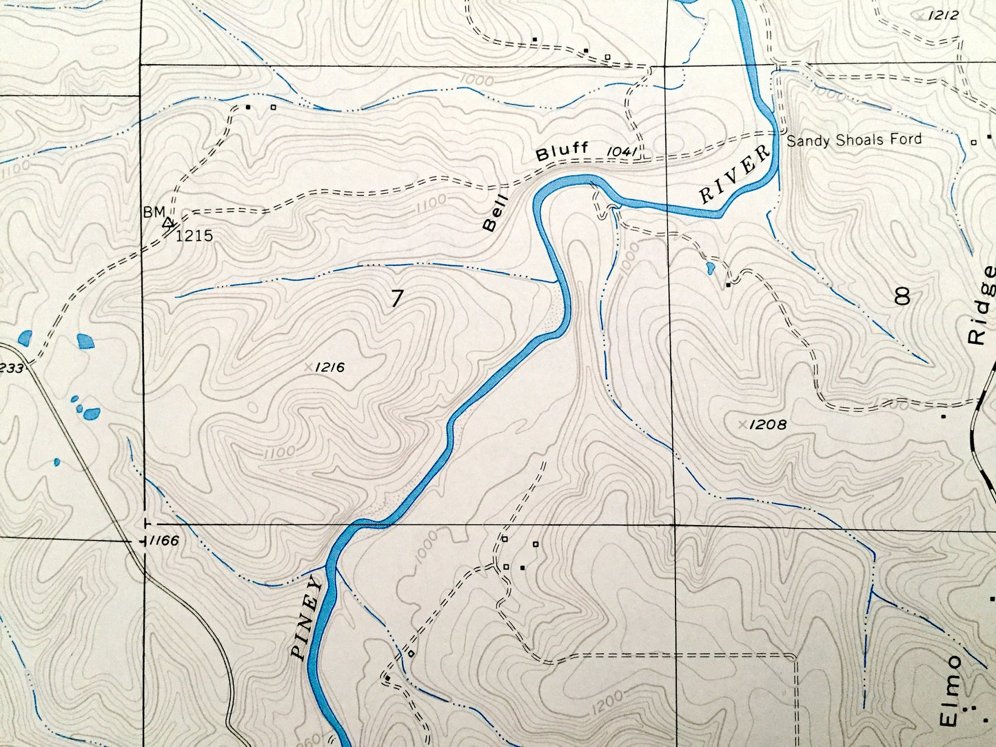 Antique Prescott, Missouri 1951 US Geological Survey Topographic Map – Texas County, Mark Twain National Forest, Big Piney River, MO