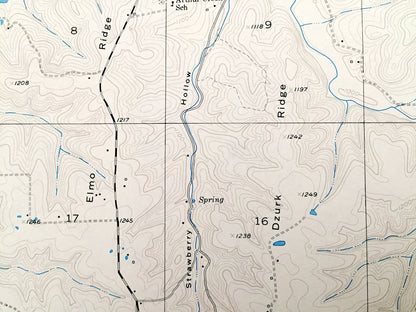 Antique Prescott, Missouri 1951 US Geological Survey Topographic Map – Texas County, Mark Twain National Forest, Big Piney River, MO
