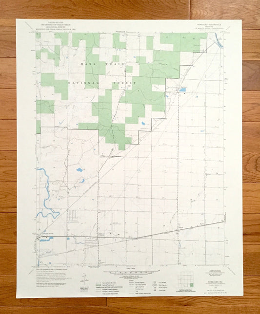 Antique Rombauer, Missouri 1966 US Geological Survey Topographic Map – Stoddard, Butler County, Poplar Bluff, Junland, Barron, MO